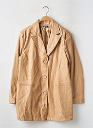 Veste simili cuir epaulette beige BOOHOO femme