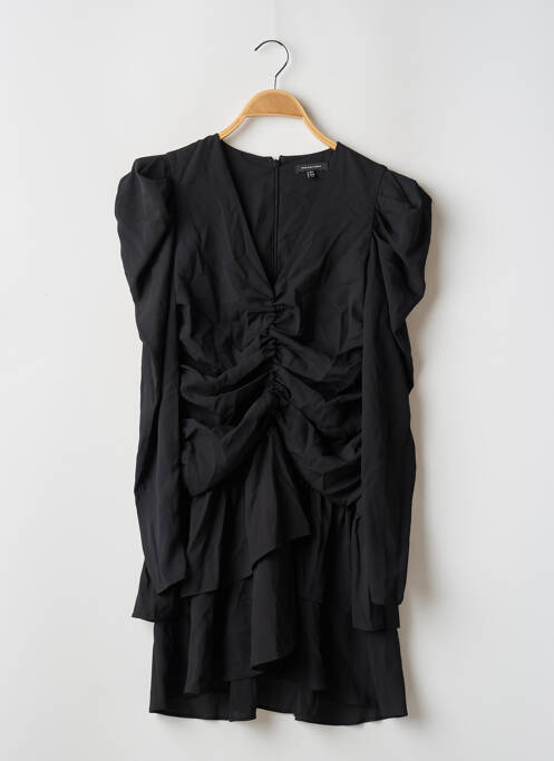 Robe courte fermeture zippée au dos manches longues noir WHO WHAT WEAR femme