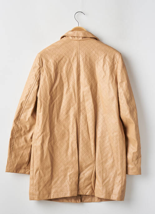 Veste simili cuir epaulette beige BOOHOO femme