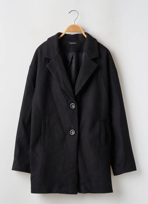 Manteau long noir BOOHOO pour femme