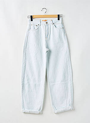 Jeans coupe large effet usé taille haute bleu PULL & BEAR femme