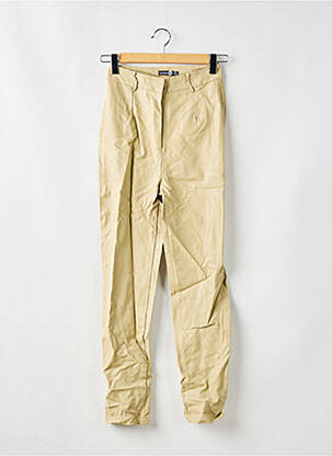 Pantalon droit taille à pinces taille haute beige BOOHOO femme
