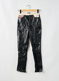 Pantalon droit taille à pinces taille haute noir BOOHOO femme