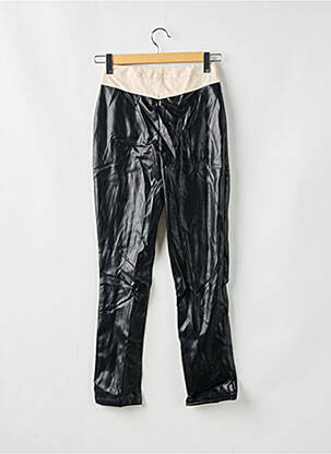 Pantalon droit taille à pinces taille haute noir BOOHOO femme