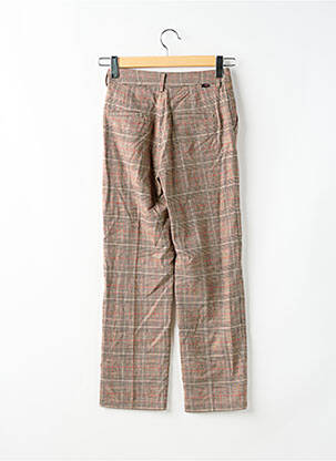 Pantalon droit stretch taille haute marron REIKO femme