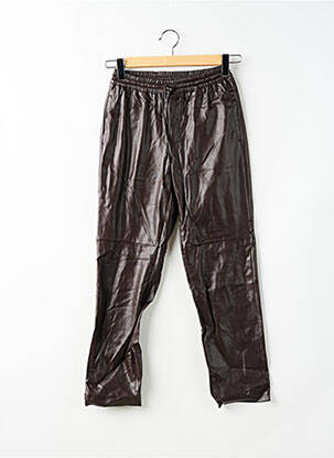 Pantalon droit taille haute taille haute marron MANGO femme