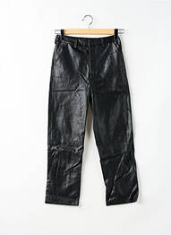 Pantalon droit taille à pinces taille haute noir REIKO femme