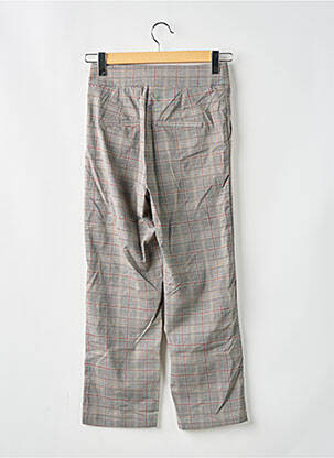 Pantalon droit taille à pinces taille haute gris SANS MARQUE femme