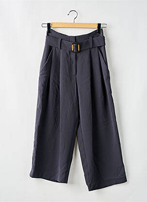 Pantalon large tissage crêpe taille haute vert MANGO femme