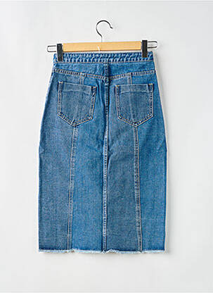 Jupe mi-longue taille haute bleu SUNCOO femme