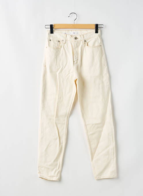 Jean coupe mom  taille haute beige MANGO femme