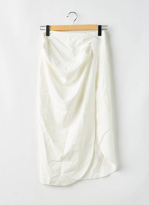Jupe longue fermeture zippée au dos blanc BOOHOO femme