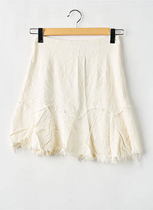 Jupe courte taille haute beige LOAVIES femme