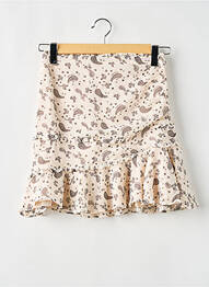 Jupe courte taille haute beige FOR LOVE & LEMONS femme