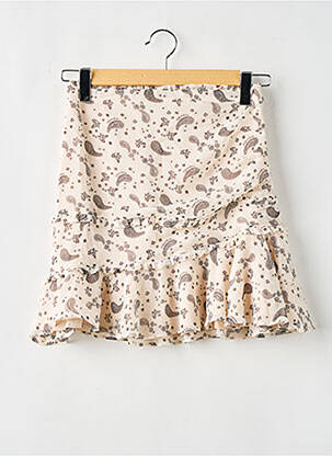 Jupe courte taille haute beige FOR LOVE & LEMONS femme