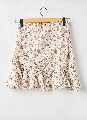 Jupe courte taille haute beige FOR LOVE & LEMONS femme
