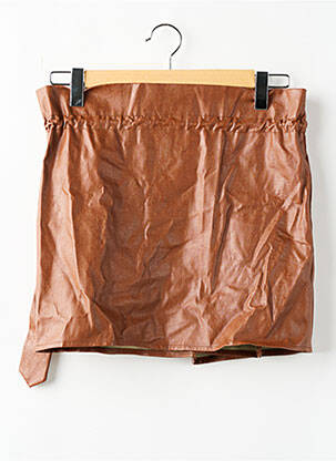 Jupe courte coupe droite marron STORETS femme