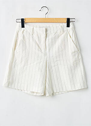 Bermuda taille à pinces taille normale blanc ICHI femme