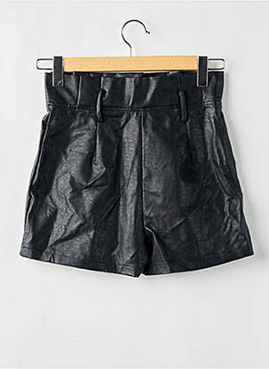Short tissage simili-cuir taille haute noir BOOHOO femme
