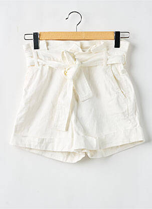 Short tissage denim taille haute blanc LIU JO femme