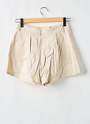 Short taille à pinces taille haute beige LOAVIES femme