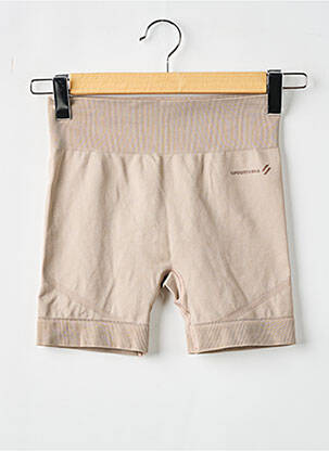 Short taille élastique taille haute beige SUPERDRY femme
