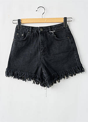 Short tissage denim taille haute noir SUBDUED femme