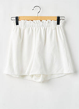 Short taille élastique taille haute blanc BOOHOO femme