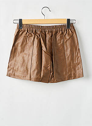Short tissage simili-cuir taille haute marron MOLLY BRACKEN femme