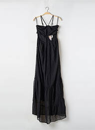 Robe longue manches bretelles ajustables fines bretelles noir BOOHOO femme