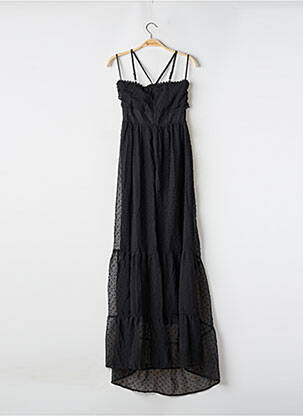 Robe longue coupe évasée fines bretelles noir BOOHOO femme