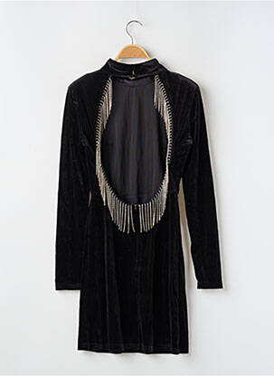 Robe courte fermeture zippée au dos manches longues noir KOUKA femme