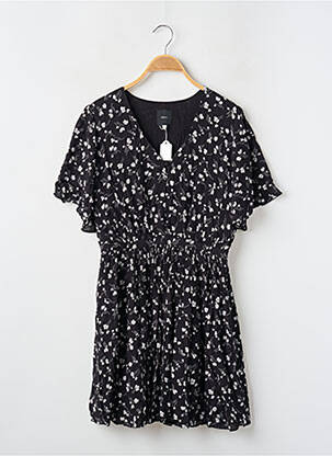 Robe courte manches courtes manches courtes noir IDANO femme