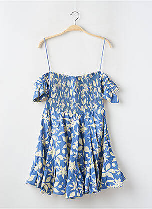 Robe courte coupe évasée manches courtes bleu ZARA femme