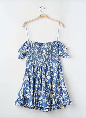 Robe courte coupe évasée manches courtes bleu ZARA femme