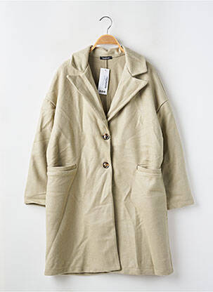Manteau long coupe droite sans capuche vert BOOHOO femme