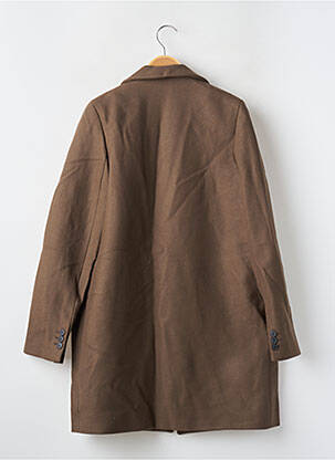 Manteau long coupe droite sans capuche marron HOD femme