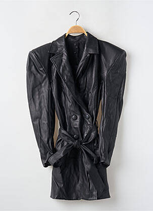 Veste simili cuir epaulette noir NBD femme