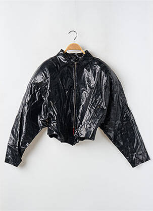 Veste simili cuir epaulette noir NASTY GAL femme