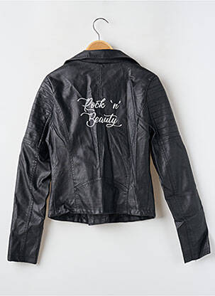 Veste simili cuir poches noir SANS MARQUE femme