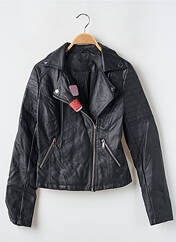 Veste simili cuir noir SANS MARQUE pour femme seconde vue