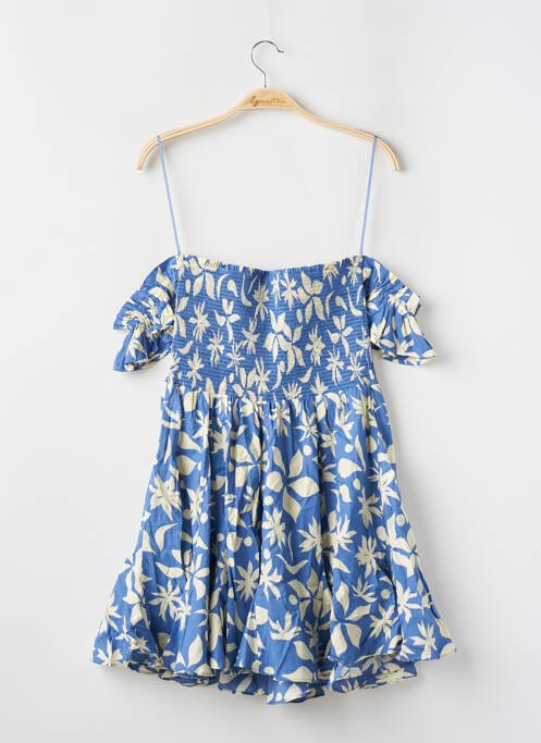 Robe courte coupe évasée manches courtes bleu ZARA femme