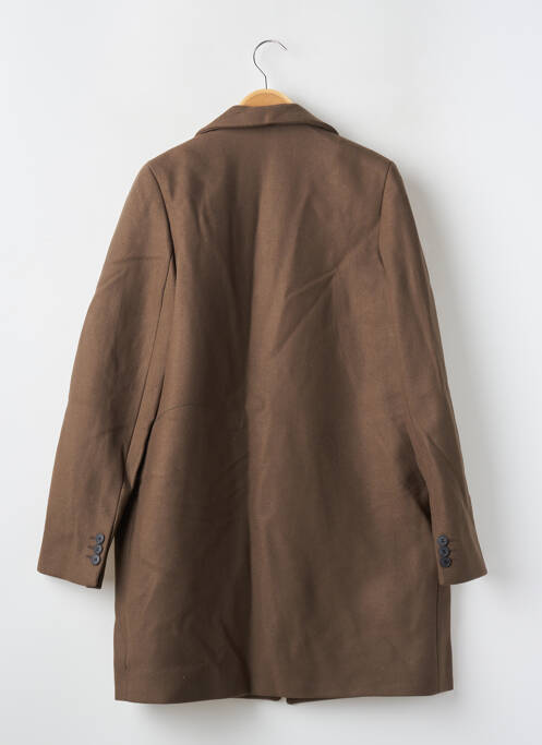 Manteau long coupe droite sans capuche marron HOD femme