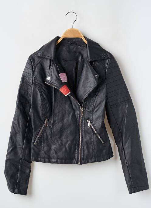 Veste simili cuir noir SANS MARQUE pour femme