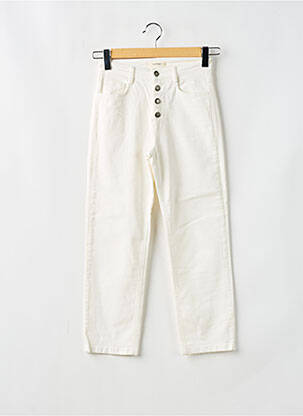Jeans coupe droite taille haute taille haute blanc ESE O ESE femme