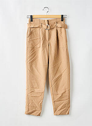 Pantalon droit stretch taille haute beige NEW LOOK femme
