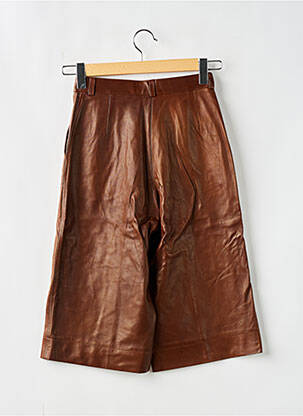 Pantacourt taille haute taille haute marron BOUGUESSA femme
