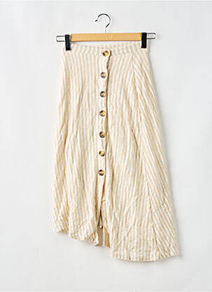 Jupe longue taille haute beige PULL & BEAR femme
