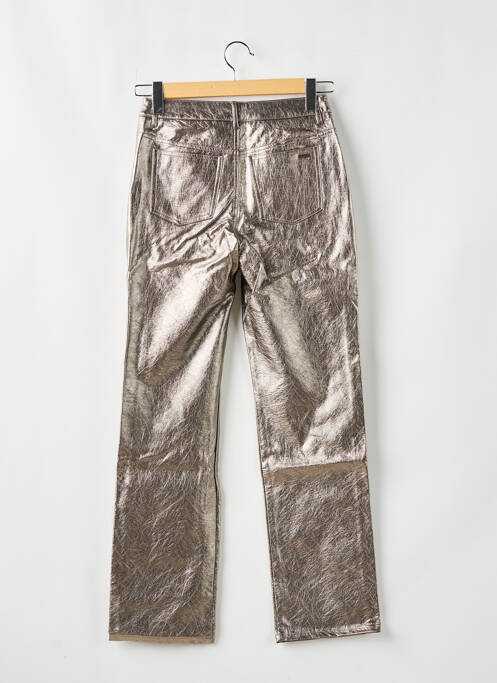 Pantalon droit fermeture zippée sous rabat boutonné taille normale beige BROWNIE femme