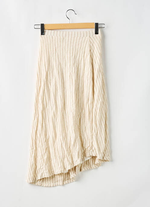 Jupe longue taille haute beige PULL & BEAR femme